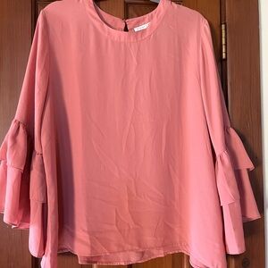 Dressy blouse coral pink color size XL